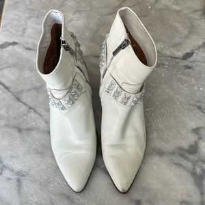 RARE Frye Flynn Deco Stud Harness Short Italian leather Block heel Bootie